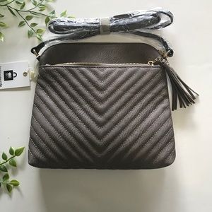 Fashion Puzzle Grey Crossbody Purse
